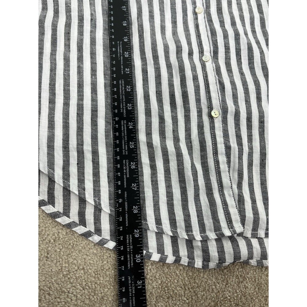 NWOT C&C California XL Stripe Linen Sleeveless Blouse Resort Beach Boho Relaxed - Picture 7 of 7